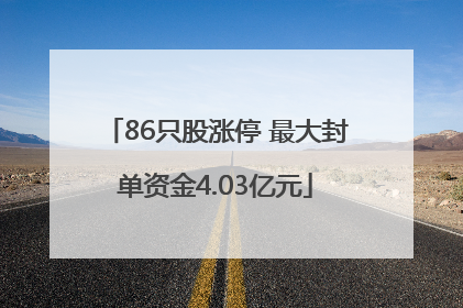 86只股涨停 最大封单资金4.03亿元