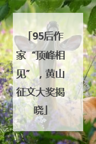 95后作家“顶峰相见”，黄山征文大奖揭晓