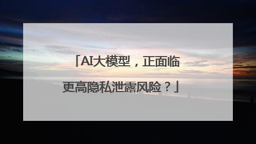 AI大模型，正面临更高隐私泄露风险？