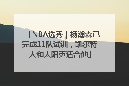 NBA选秀｜杨瀚森已完成11队试训，凯尔特人和太阳更适合他